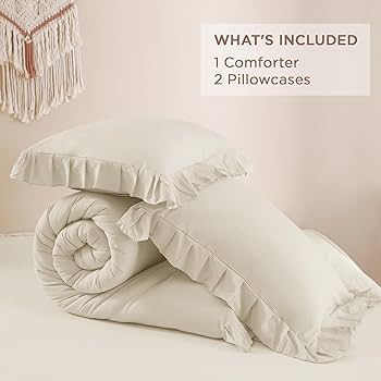 Amazon.com: Andency Beige Comforter Set Full Size, 3 Pieces